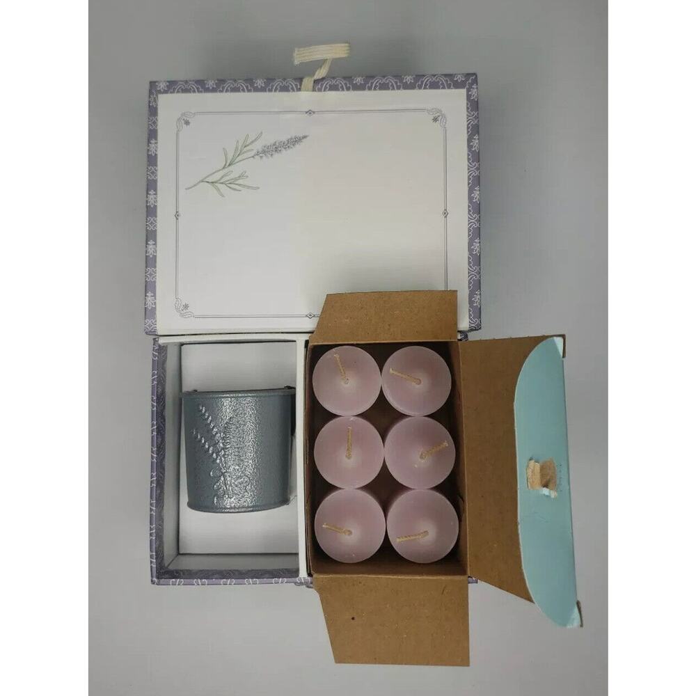 PartyLite Lavender Votive Gift Set Candle & Holder P18D/P95149